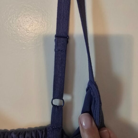 Motherhood Maternity Blue Sleeveless Tank Maxi Dress Small Flowy Button Gauze S - Picture 6 of 16